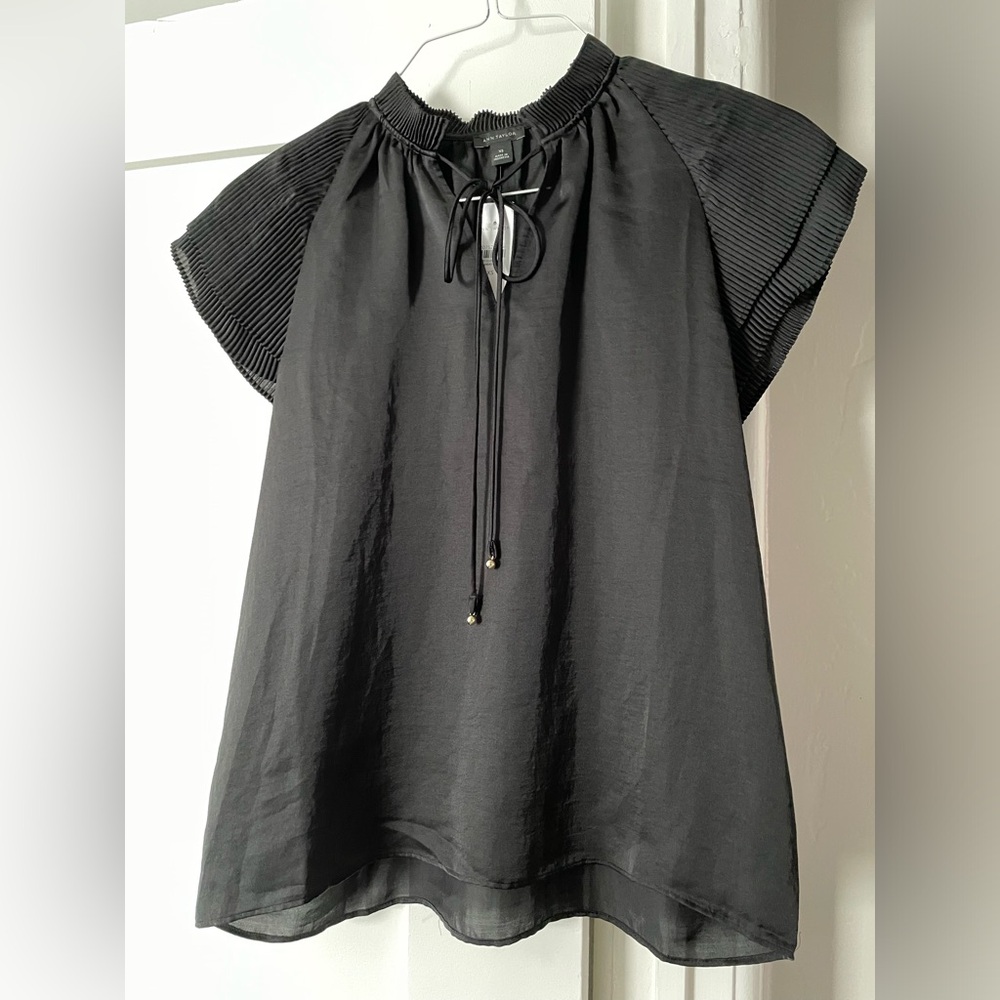 Ann Taylor Flutter-Sleeve Blouse